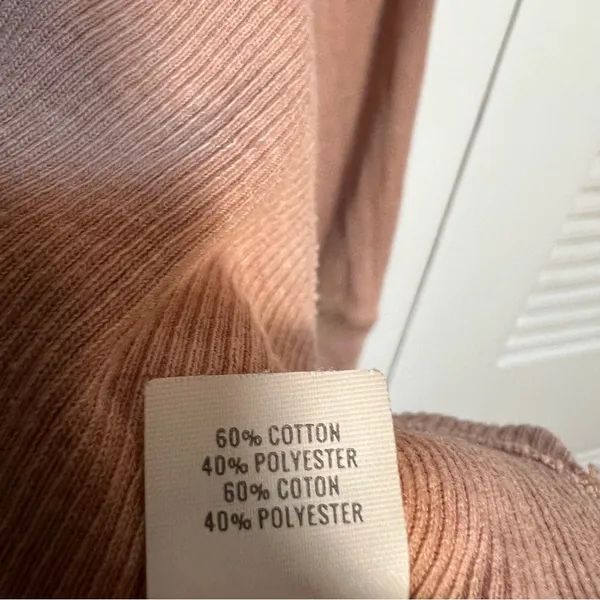 Aerie Women's Size Small Real Soft Button Front Henley Top Beige Tan Ribbed Long - Image 11
