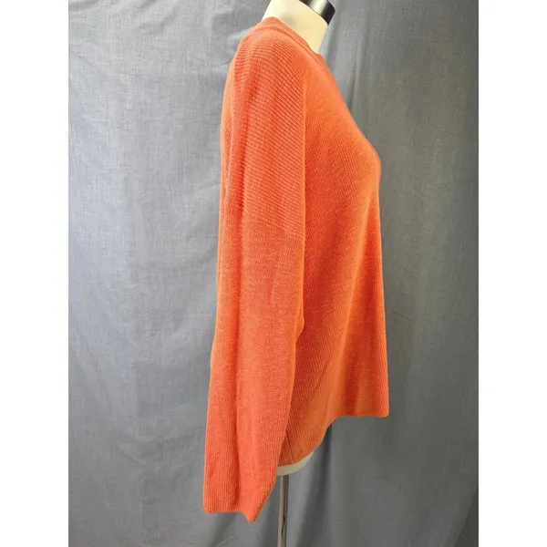 Free People Beach Orange Slouchy Mock Neck Oversized Sweater M - Image 2
