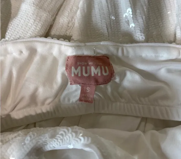 Show me your mumu white sparkly halter dress - Image 4