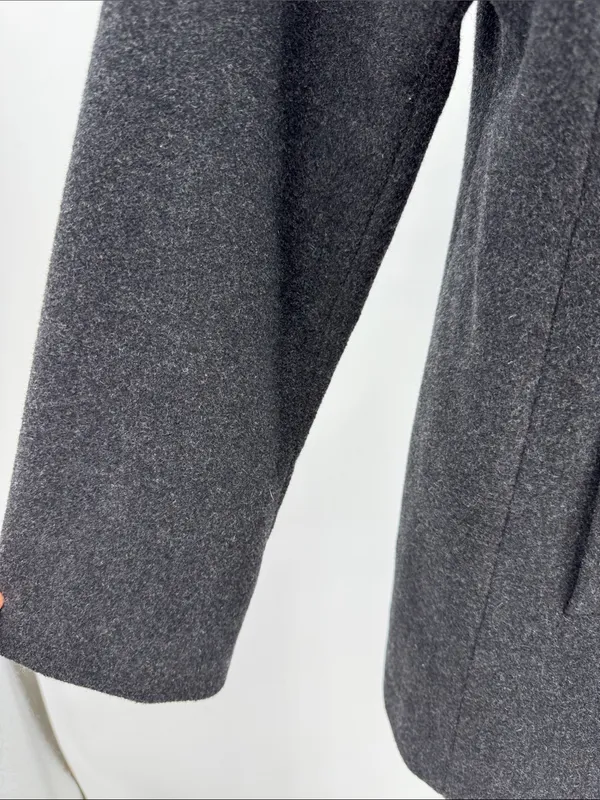 London Fog Women's Dark Charcoal Pea Coat L wool blend winter outdoors neutral - Image 5