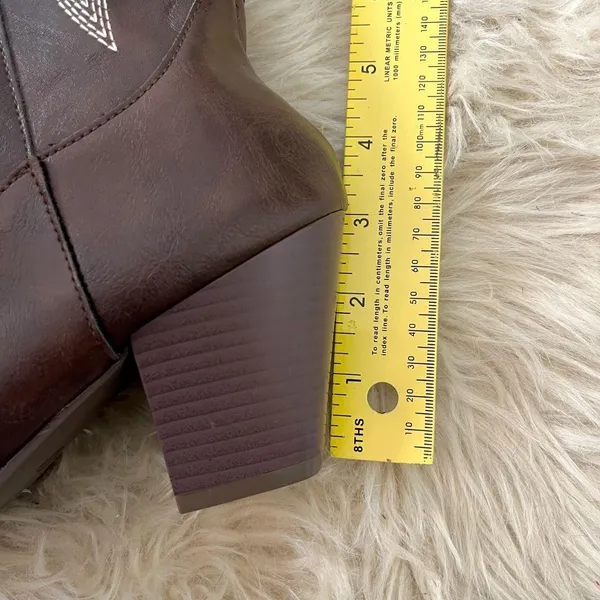 Dark Brown Flame Over The Knee Thigh High Cowgirl Western Boots EU 38 / US 7 - Image 5