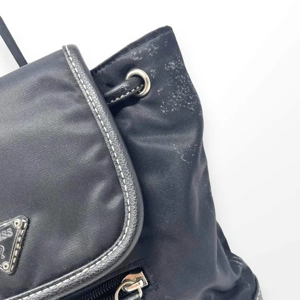 00s GUESS Vintage Black Drawstring Backpack - Image 9