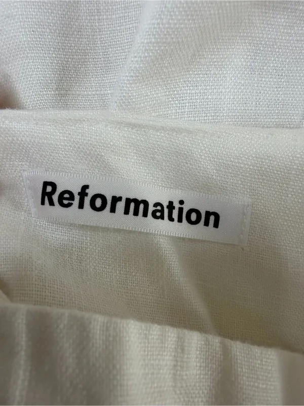 Reformation Tori Linen Dress White size 4 $249 Button Down Sundress - Image 9