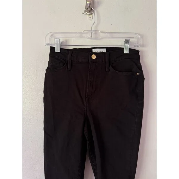 FRAME Le Pixie Ali Cigarette Stirrup Black Skinny Stretch High Rise Jeans Sz 26 - Image 4
