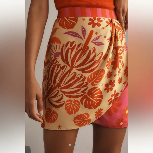 Farm Rio wrap slip mini skirt - Image 2