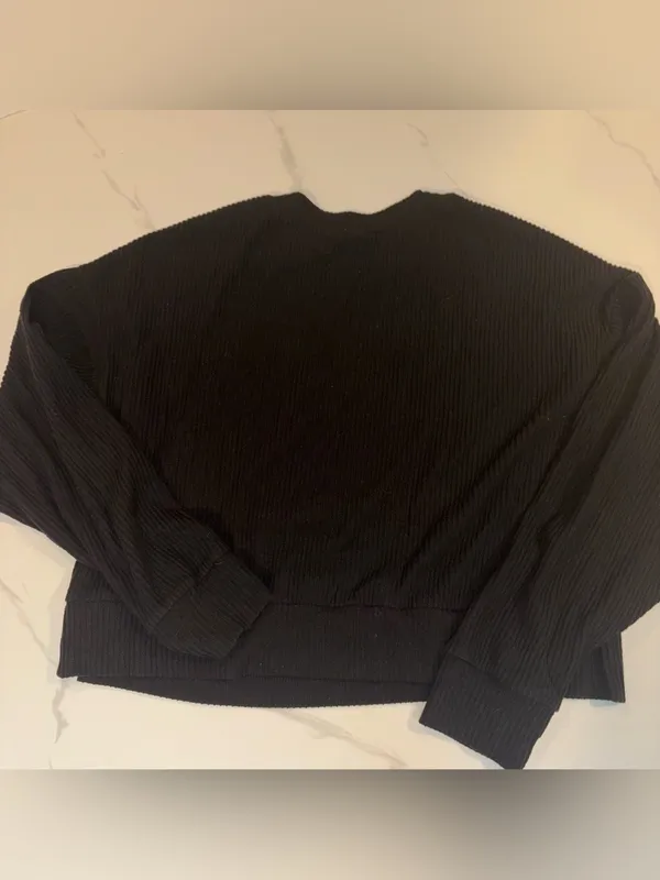 ALO Yoga Black Cropped Crew Sweatshirt M - Image 5