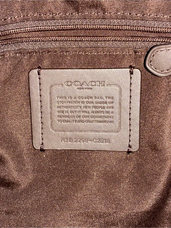 Coach Val Leather Crossbody Duffle Bag, Redwood Brown / Gold, C2818 - Image 13