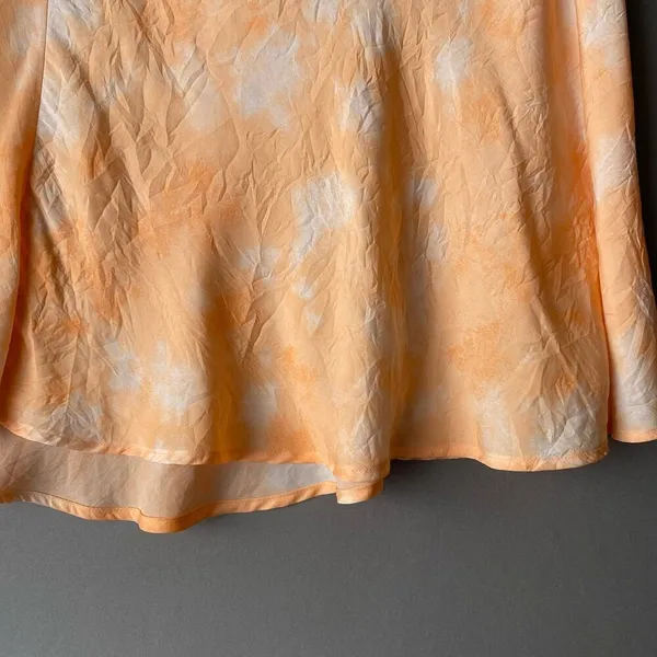 Free People sz 10 orange white mini flareBoho hippie skirt‎ - Image 4