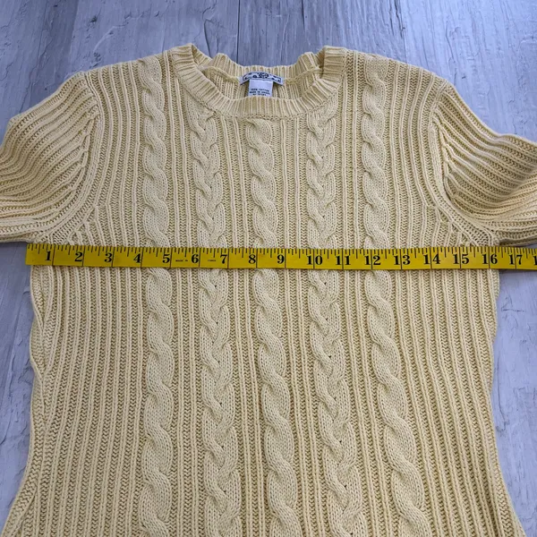 TJ Maxx Yellow Long Sleeve Cable Knit Pullover Bright Warm Colorful Sweater - Image 6