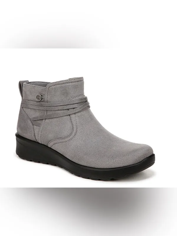 Bzees Grey Slip-On Ankle Booties Size 9 Wide - Image 2