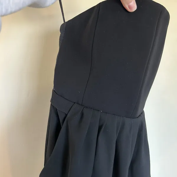 ALC Strapless Drape Dress Black Asymmetric Hem with Side Pockets‎ Size US 2 / XS - Image 10