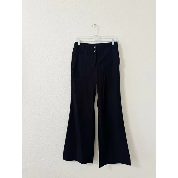 Anthropologie Maeve The Naomi Wide Leg Pants Black High Rise NWT Size 8 - Image 2