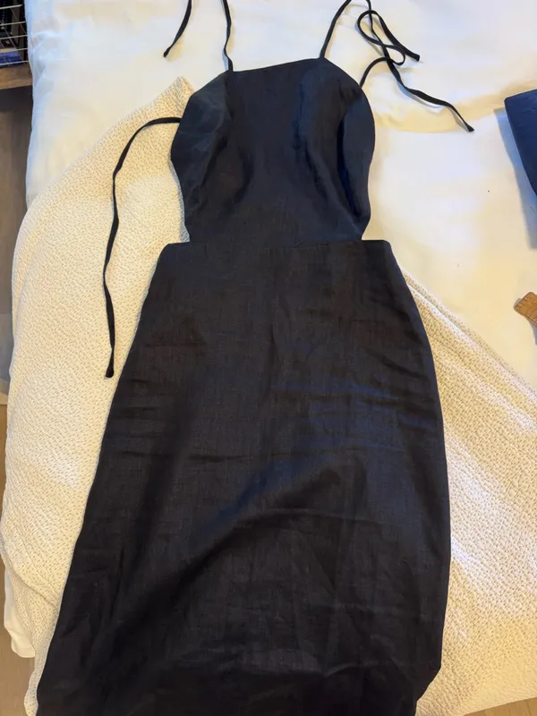 Reformation Trista linen dress black - Image 4
