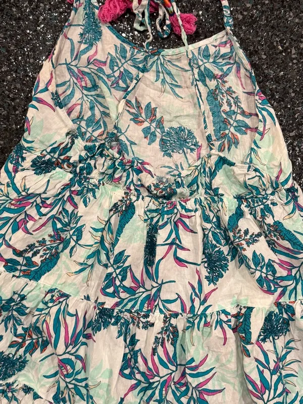 Cynthia Rowley Multicolored Floral Tiered Dress Coverup Women’s Large - Image 4