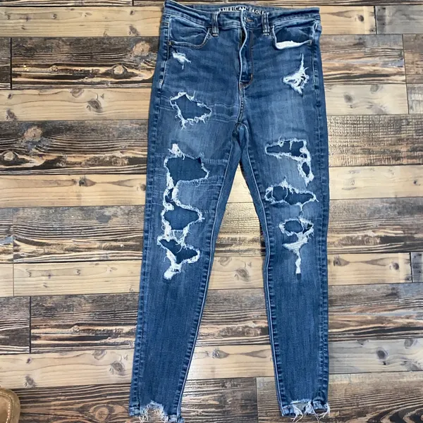 American Eagle Outfitters Dark Blue Skinny Jeans - Image 2