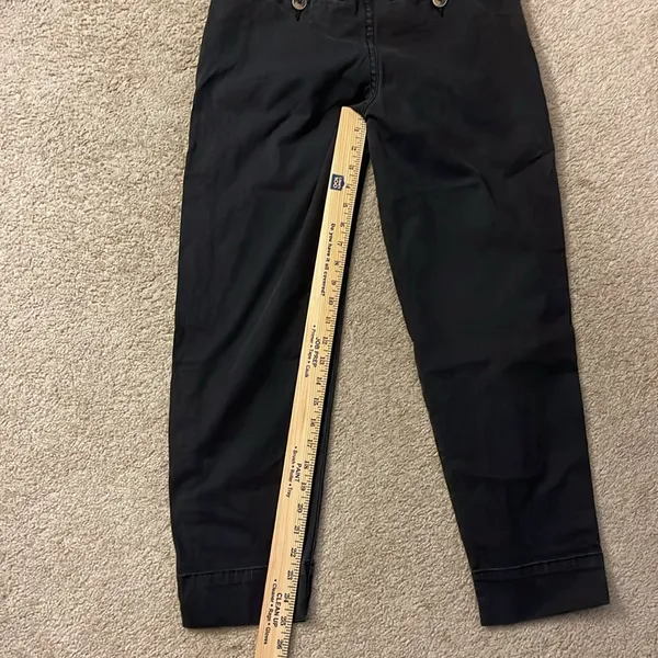 Anthropologie Embroidered Side Stripe‎ Black ankle pants Size 0 boho high rise - Image 11