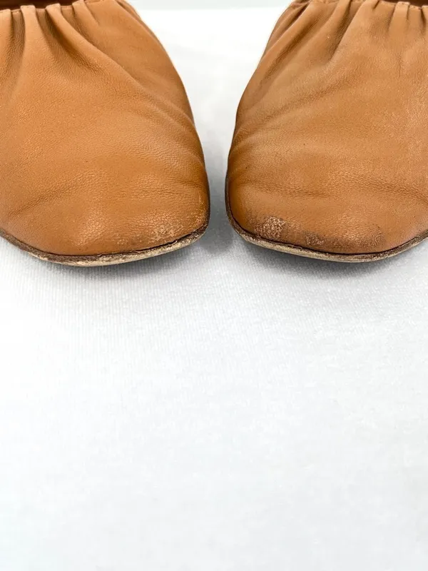 Vince Kali Gathered Ruched Camel Tan Soft Nappa Leather Ballet Flat US 7.5 - Image 9