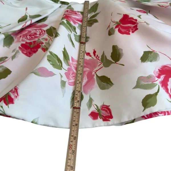 Sherri Hill 50563 Pink Rose Floral Fit Flare Skirt White Designer Size 0 Bridal - Image 9