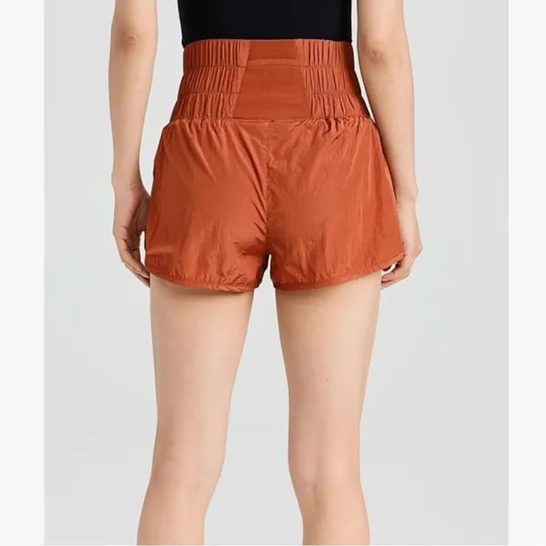 Free People The‎ Way Home Nylon Athletic Running Shorts Rust Orange Small - Image 4