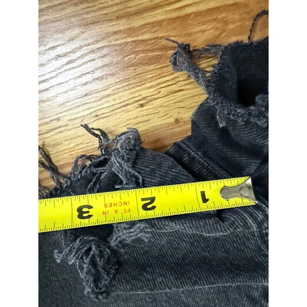 Zara‎ Washed Black High Waisted Distressed Denim Shorts Size 2 - Image 7