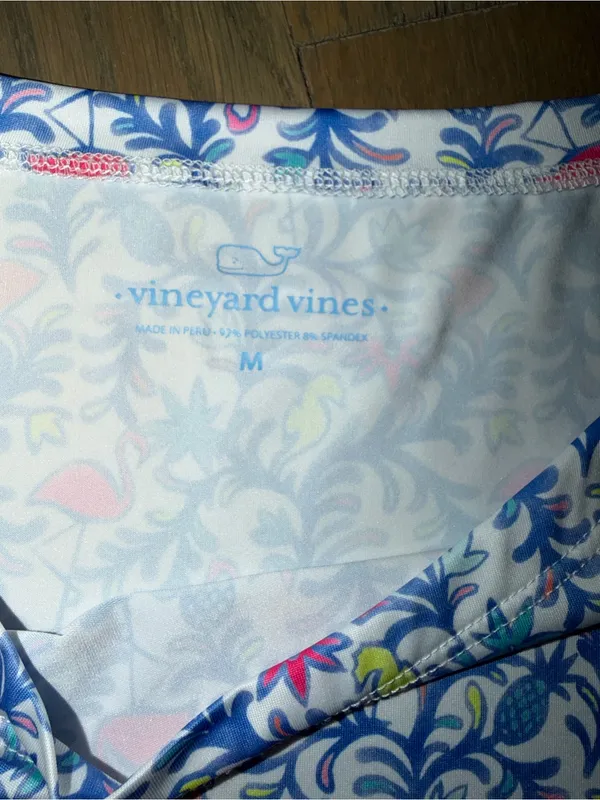 NWT Vineyard Vines Flamingo Sankaty Boatneck 3/4 Sleeve Quick Dry Medium - Image 3