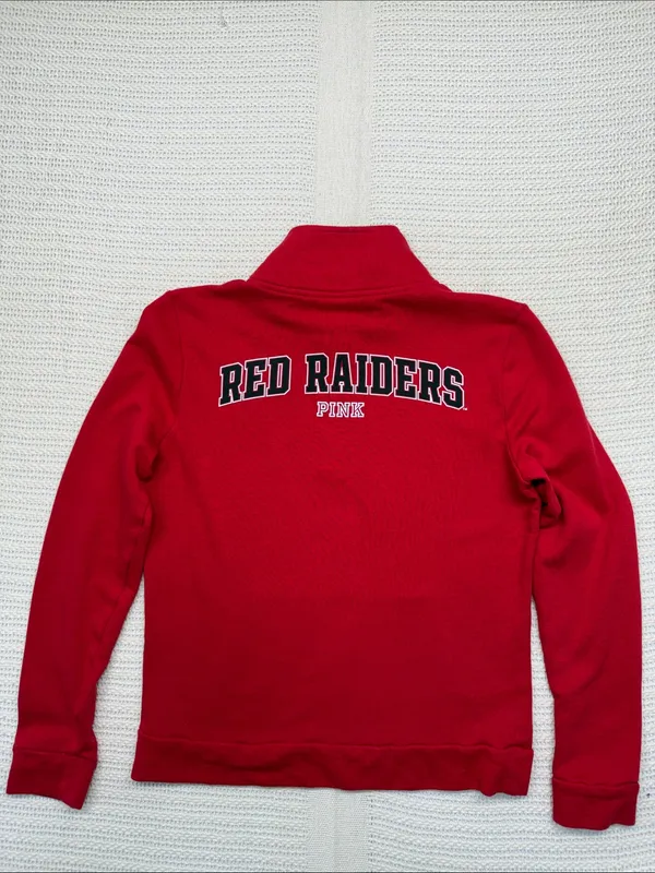 PINK Victoria's Secret Texas Tech University Red Raiders Quarter-Zip Pullover - Image 3