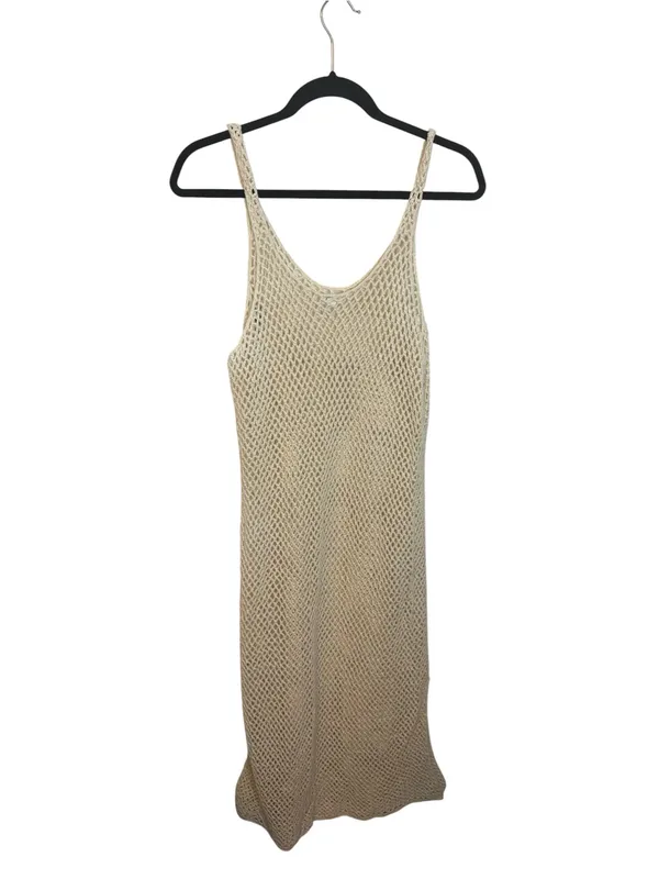 Aerie Beige Crochet Maxi Swim Cover Dress - Image 2