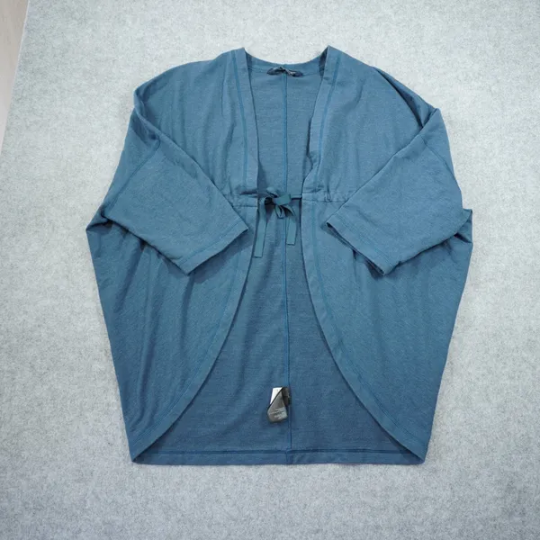 The North Face Womens Blue Cardigan Sweater Drawstring Tie Open‎ Front Size M/L - Image 2