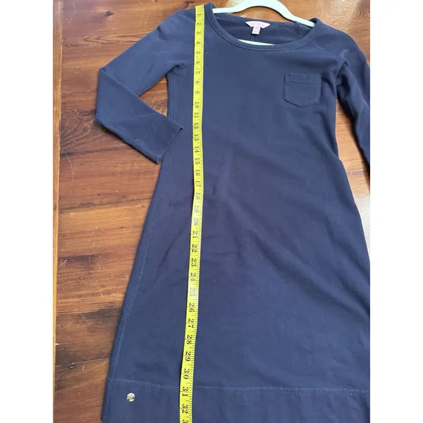 LILLY PULITZER PRESTON True Navy French Terry Shirt Cotton Dress Size XXS - Image 2