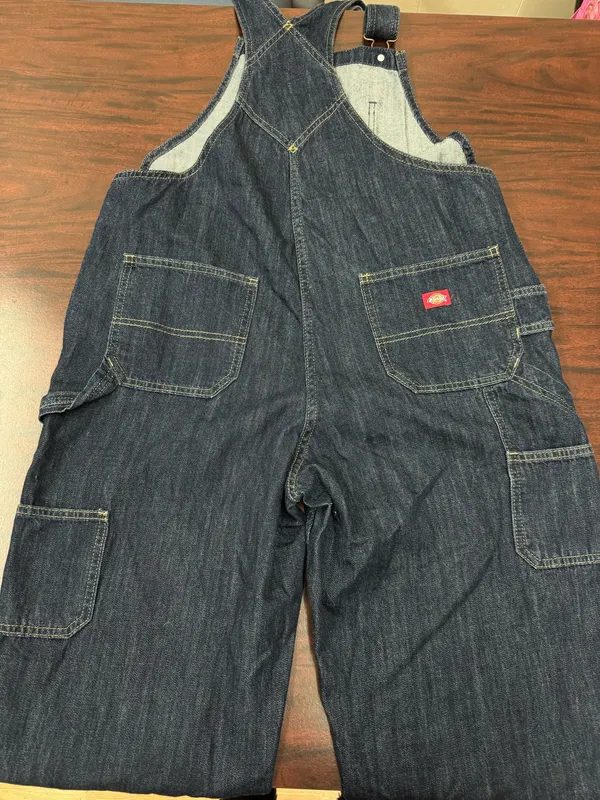 Dickies Women’s Denim Relaxed Fit Bib Overalls Size Medium - Image 3