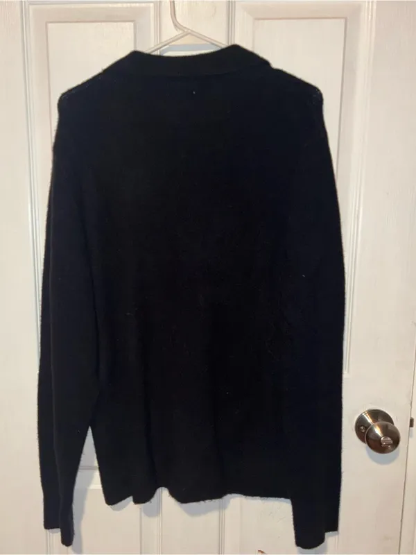 J. Crew women Black V-Neck Polo-Collar Sweater extra soft - Image 4