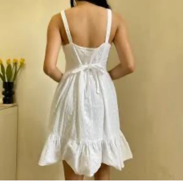 NWT Brandy Melville Tiana White Cotton Mini Dress One Size. - Image 2