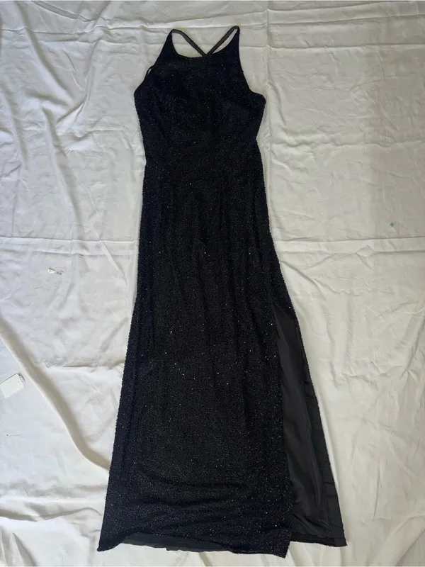 Black Beaded Evening Gown Formal Dress Size Small NWT retails $278 - Image 2