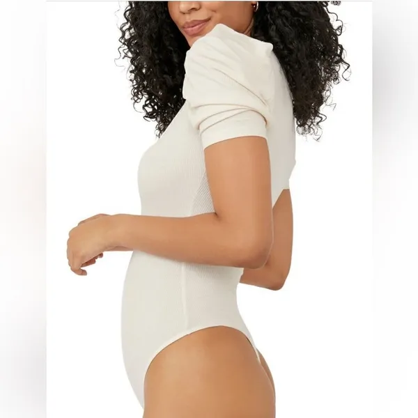 FREE PEOPLE So Fresh Modal Blend Bodysuit Top,‎ Ivory, Medium, (8/10) NWT - Image 4