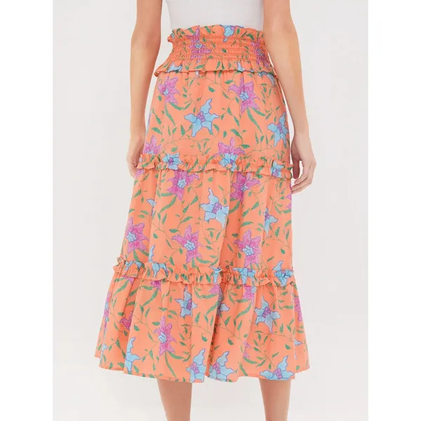 Tuckernuck Hyacinth House Odette Maxi Skirt Floral Multi Orange Size Small - Image 2