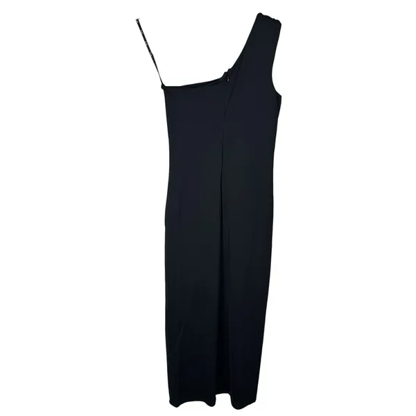 Bardot One Shoulder Bodycon Midi Dress Womens Size 8/Medium Black Slit Cocktail - Image 4