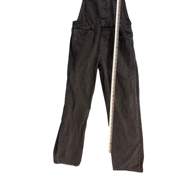 We The Free Free People Black Denim Overalls Womens Size S Straight Leg Bib Jean - Image 2
