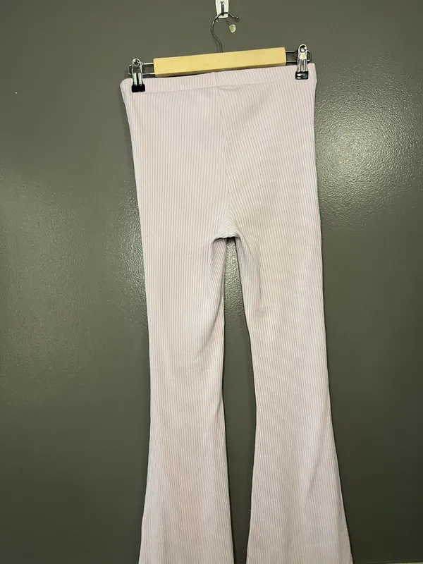 Aerie Pants Womens Small Purple Ribbed Knit Flare Leg Stretch Lounge Sweatpants - Image 7