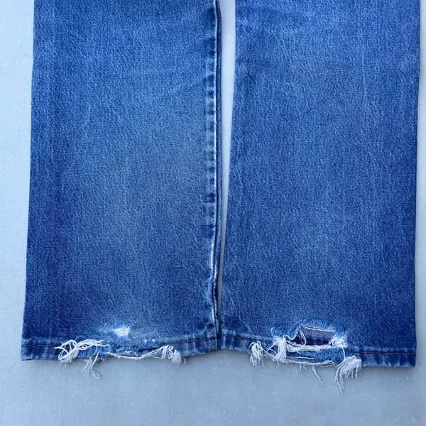 Wrangler Vintage Blue Denim Jean Distressed Pants - Image 8