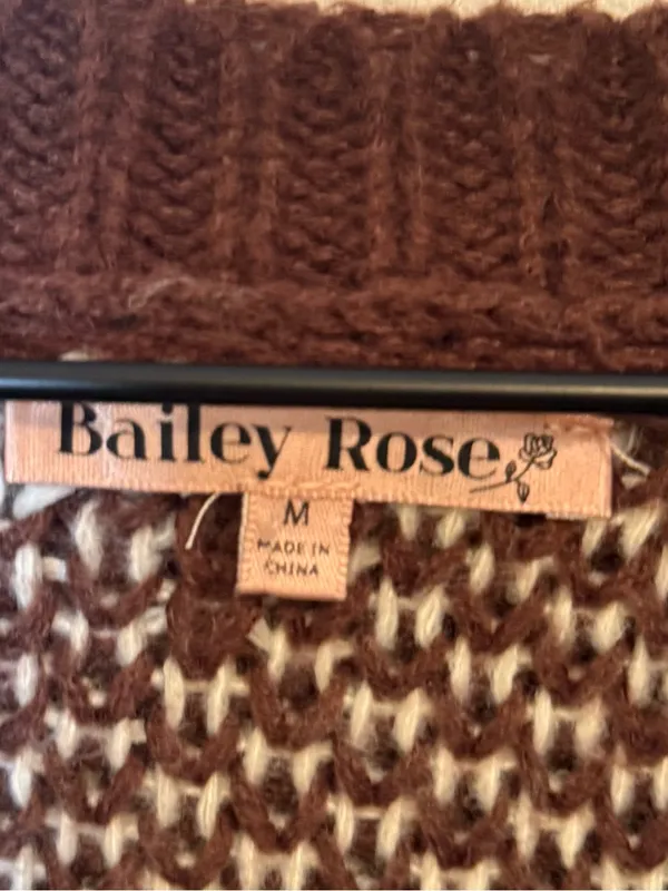 Bailey Rose Vintage Flower Sweater in‎ Espresso - Image 4
