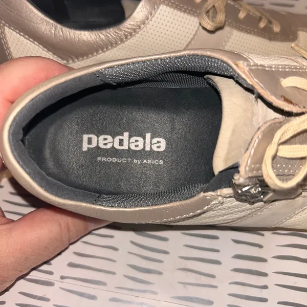 Pedala Product by ASICS Sneakers‎ Women's Gold Leather Walking Shoes 24.5 US 8.5 - Image 7