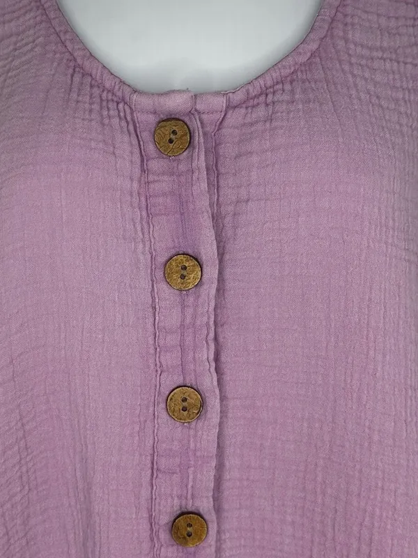 Faherty Dream Cotton Gauze Jamesport Romper In Nirvana Size Small Purple - Image 3