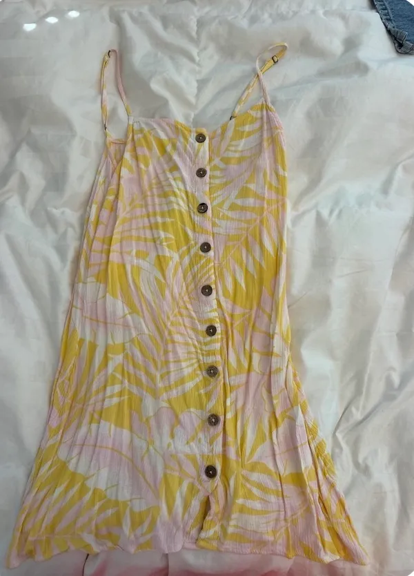 Billabong yellow and pink floral beach dress - Image 2