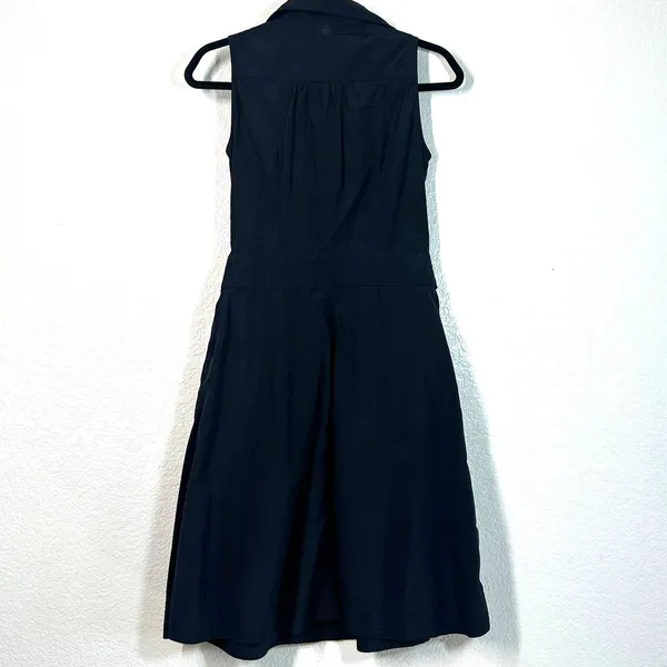 4/ S sleeveless Armani shirtdress button-front belt LBD Short Luxury Designer - Image 4