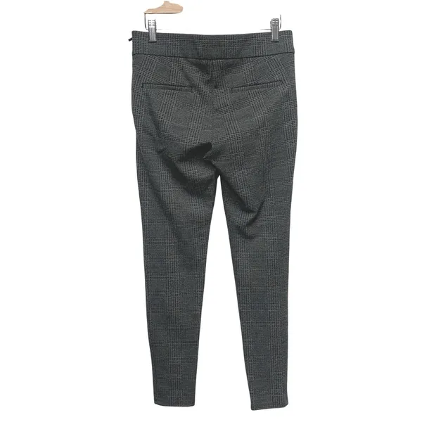 Ann Taylor $89 Plaid Houndstooth Ankle Pants Women Sz 4 Dark Academia Dark‎ Gray - Image 5