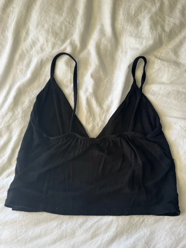 Pretty Little Thing basic jersey bralette Black  — Trendy going out top - Image 3