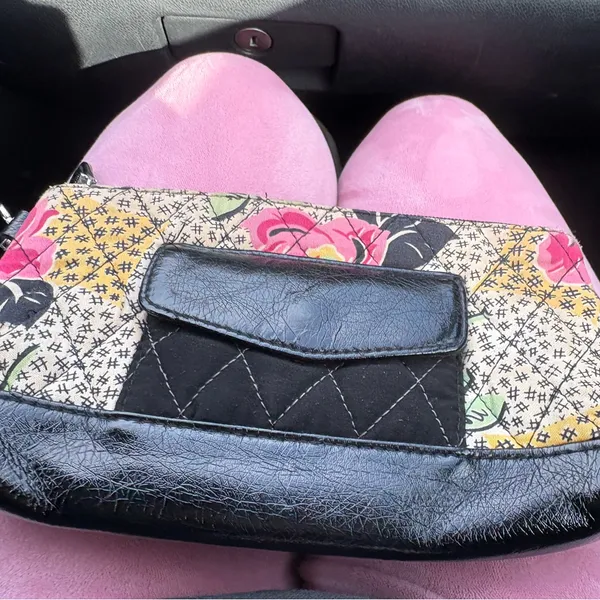 Vera Bradley Floral Patchwork Clutch with Black Accents - Image 2