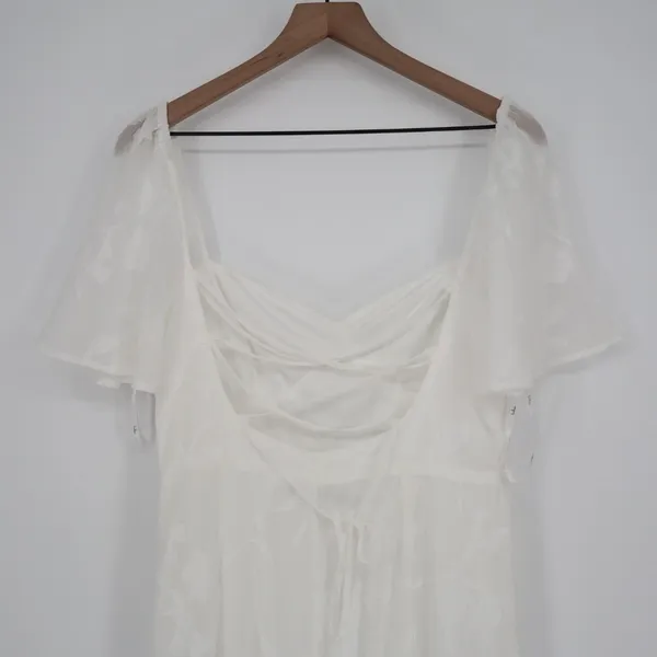 Lulus Tailor Made For You Maxi Dress Womens Large White Jacquard Sweetheart Neck - Image 6