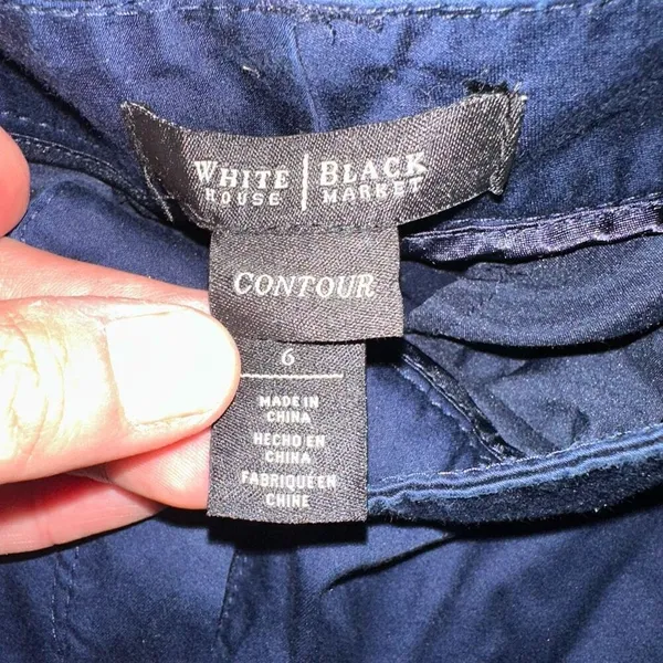 White House Black Market navy blue crop leg contour 6 slacks - Image 2