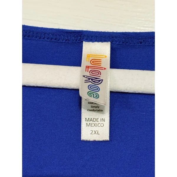 LulaRoe Womens Blue Short Sleeve Tee - Image 7